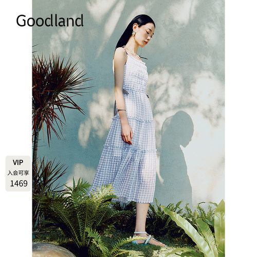 Goodland美地度假风吊带连衣裙蛋糕裙女夏季2026新款LC36205120