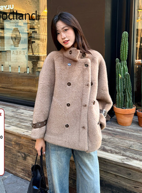 Goodland美地环仿保貂绒皮草外套皮毛一体女2025冬新款LC35510050