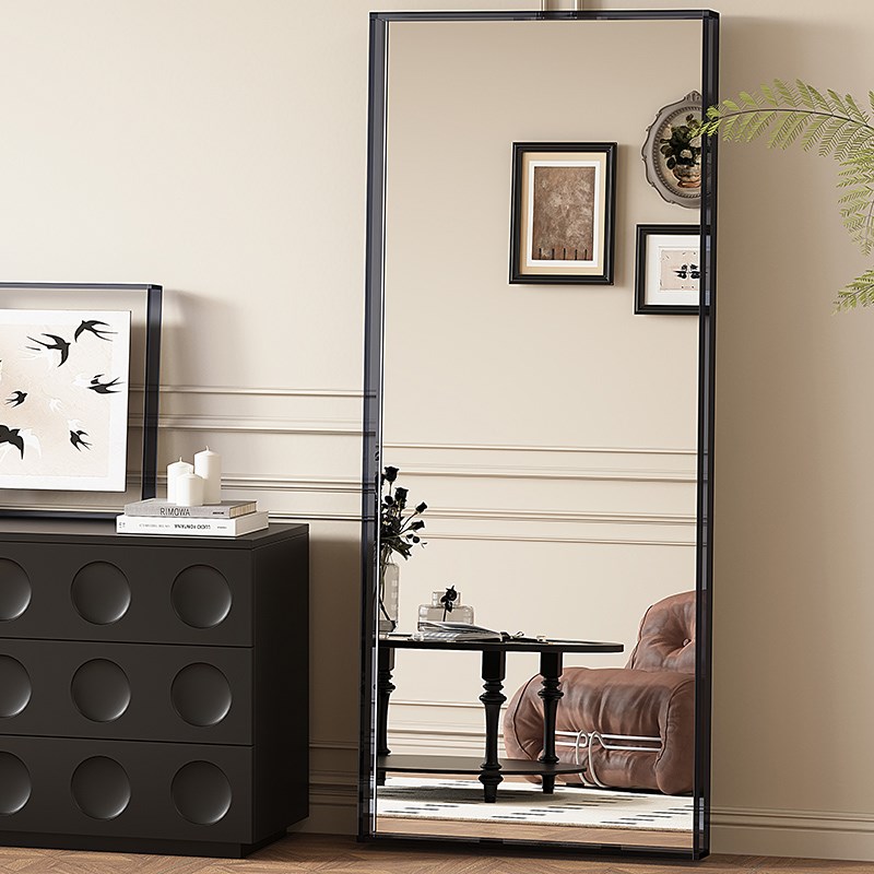穿衣镜全身镜家用轻奢p高级感落地镜卧室试衣镜亚克力边框镜子定