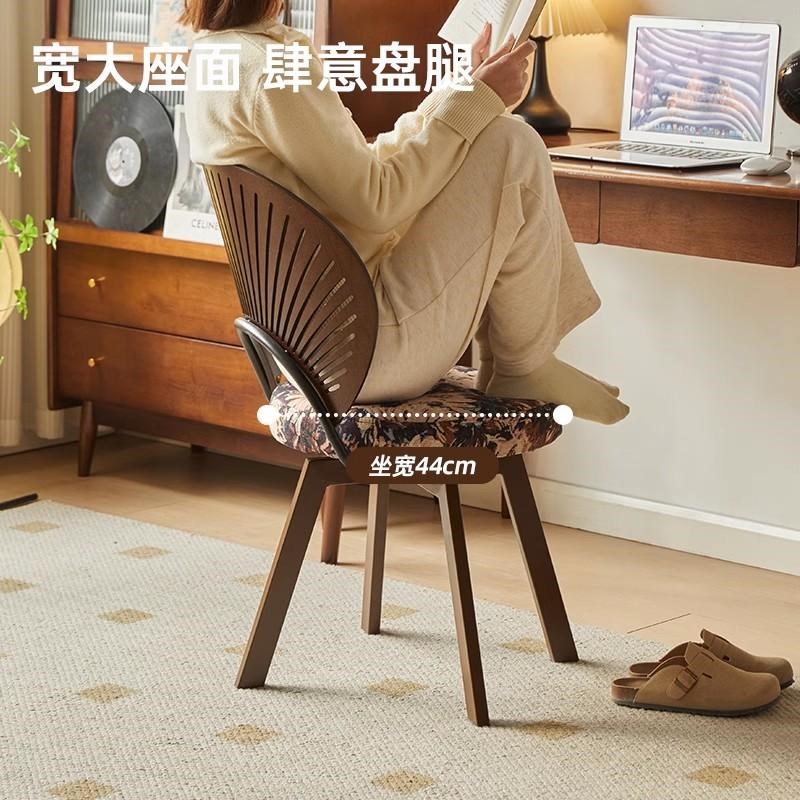 餐椅实木靠背客厅家用凳子书房学习电脑椅卧O室办公椅简约餐桌椅