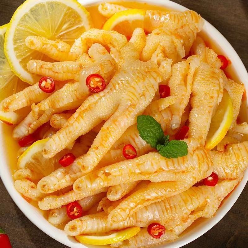 无骨鸡爪酸辣柠檬味凤爪脱骨鸡爪子去骨凤爪商用大袋零食休闲小吃