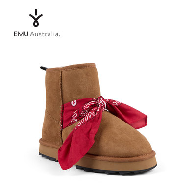 EMUAustralia雪地靴冬季女鞋羊皮毛防滑防水保暖厚底东北棉鞋2025