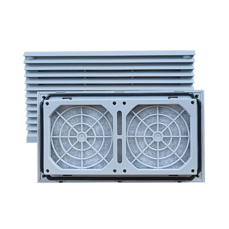 机箱电柜9cm风扇过滤网组防尘罩长方C形长条散热百叶窗开孔187*92