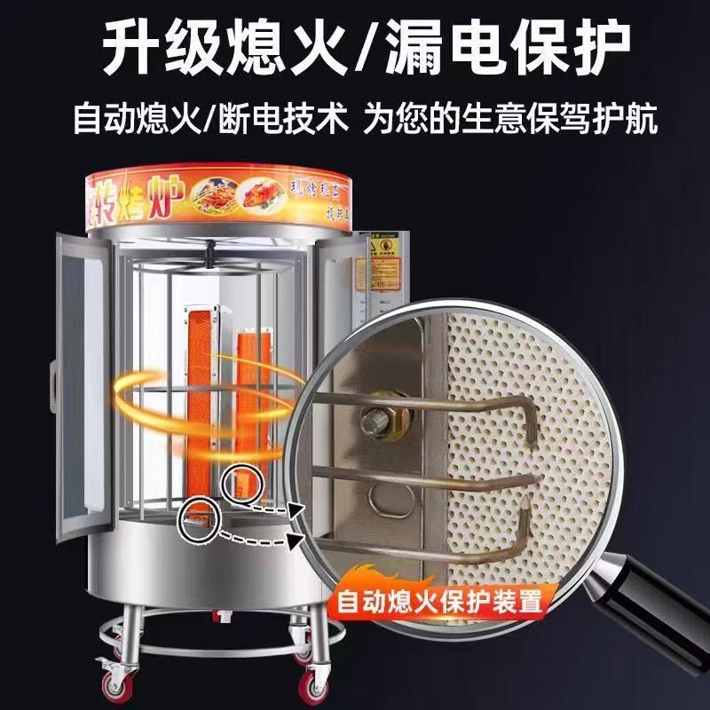 商用燃气烤鸭炉电烤鸭炉木炭无刺烤鱼炉脆皮五P花肉烤炉全自动烤