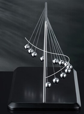 创意牛顿摆球蛇形摆办公室装饰工D艺品摆件力学曲线摆球钟摆波