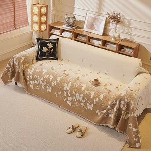 防滑垫高级灰沙发盖布o四季通用沙发巾全包防猫抓轻奢风沙发沙发