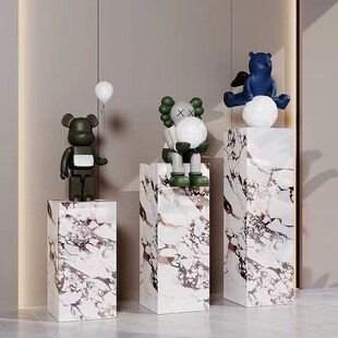大理石底座石柱摆台石墩岩板花架客E厅样板家玄关大型落地基座摆