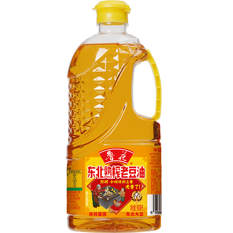 鲁花东北熟榨老豆油900ml