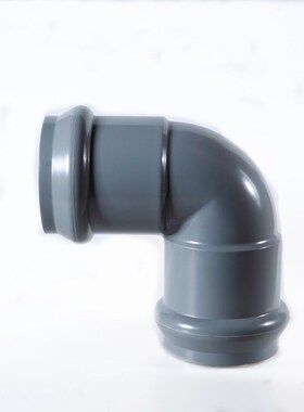 upvc灰色喇叭口橡胶圈密封承插90度22.5度45度承口16公斤弯头100