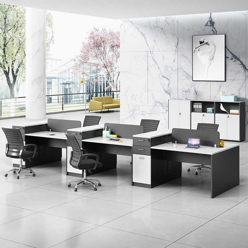 办公家具简约现代职员办公桌椅组合2/4/6人位屏风隔断卡座员工桌