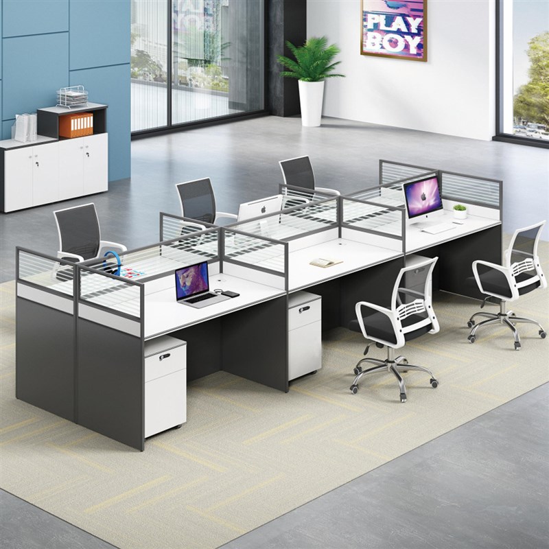 职员办公桌桌椅组合单人多人屏风隔断活动柜办公室办公桌工位