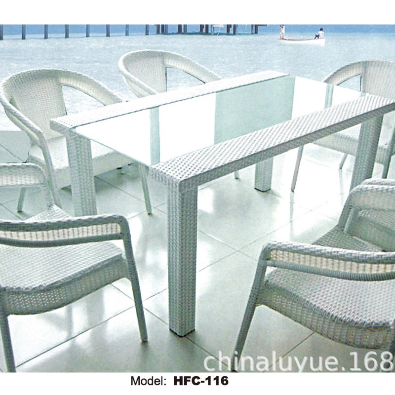 休闲露天花园户外桌椅庭院露台室外简约阳台仿藤椅餐桌子组合家具