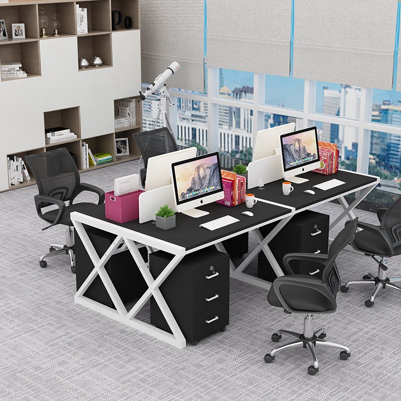 职员办公桌4人位员工位桌子简约办公桌椅组合屏风卡座电脑财务桌