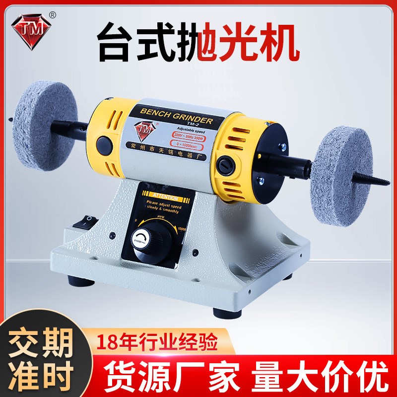 天铭TM-2小型抛光机 小型台磨机bench la台磨抛光机砂轮机