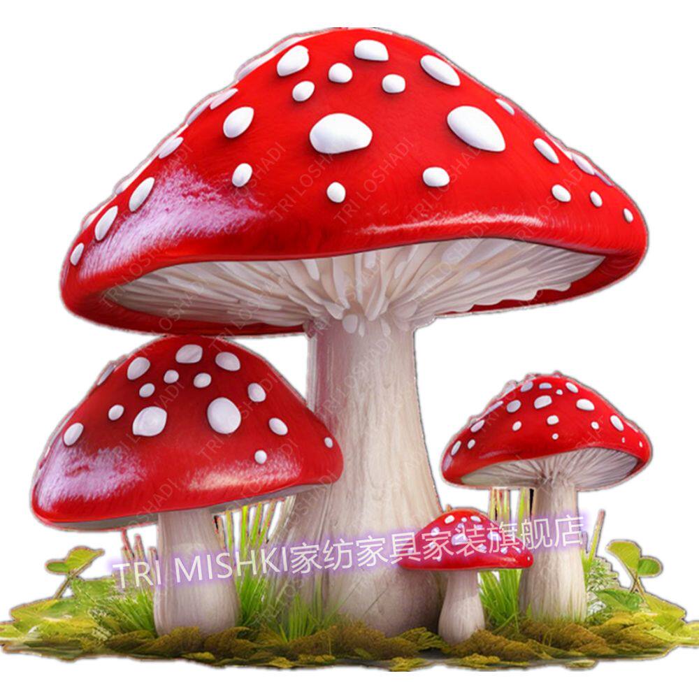 卡通红蘑菇贴纸创意卧室墙贴柜门遮丑划痕贴可爱儿童房自粘门贴