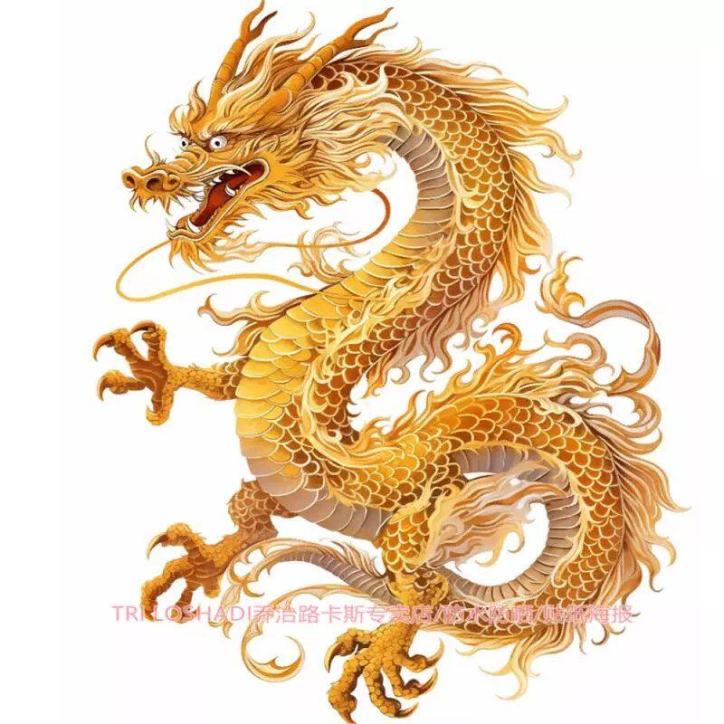 金龙图案贴纸高清防水车贴客厅霸气墙贴自粘门窗划痕贴花爆款贴饰
