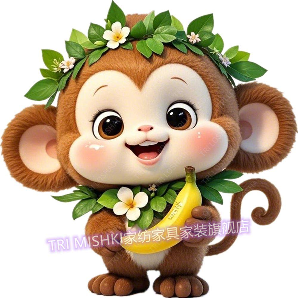 超萌小猴子贴纸爆款可爱生肖猴自粘贴画卧室浴室防水遮丑门窗贴画