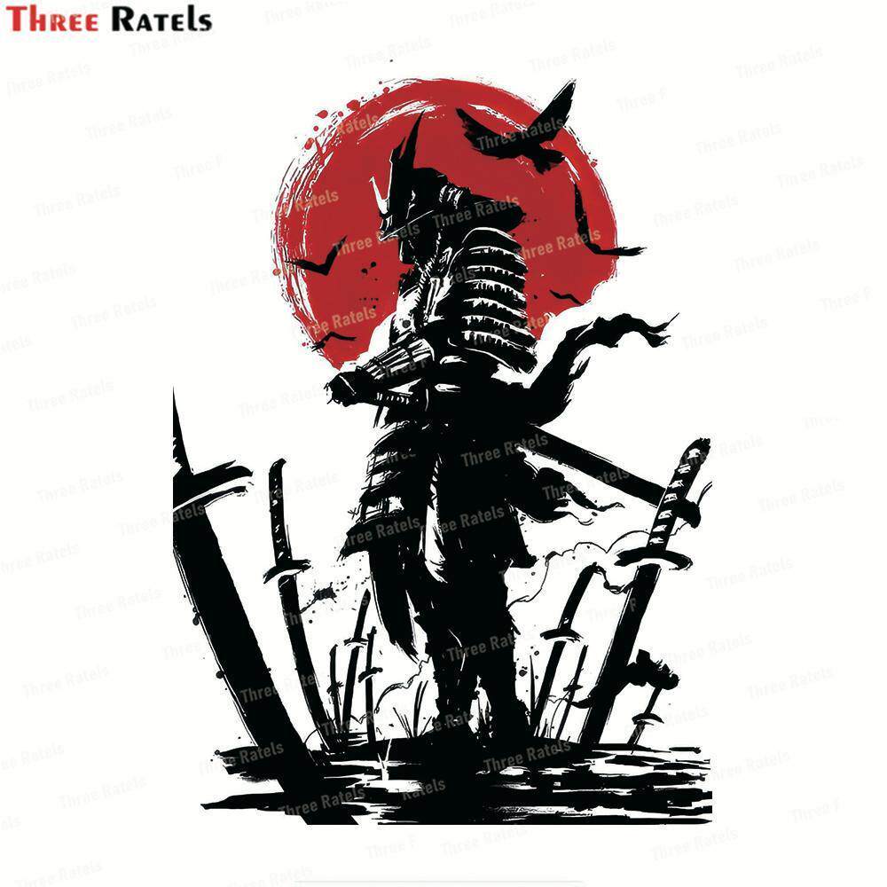 鬼武士霸气贴纸高清自粘贴画黑武士车贴电动车防水贴门窗装饰墙贴