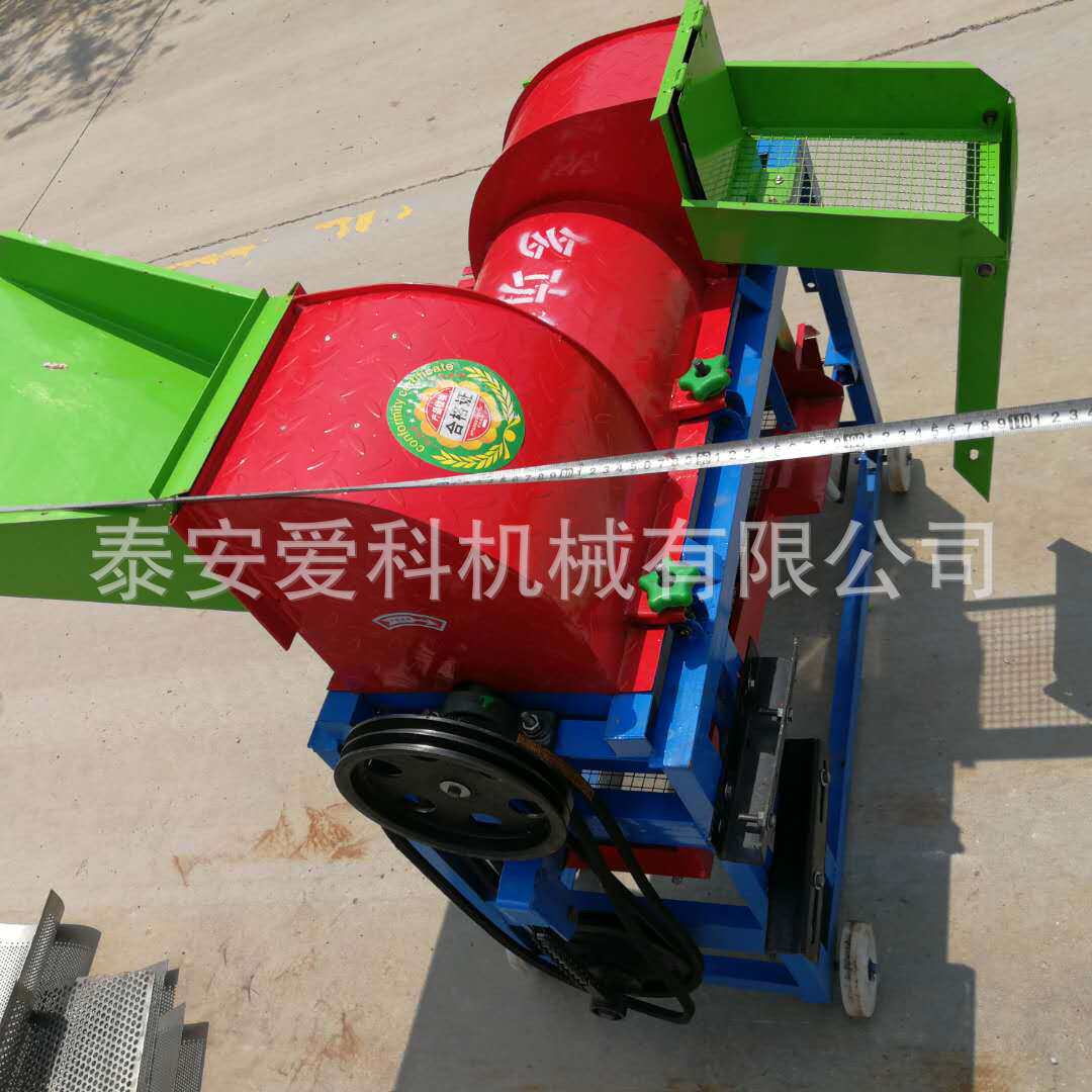 外贸家用麦子谷穗玉米豆子脱粒机可改移动轮胎架子移动方便打谷机