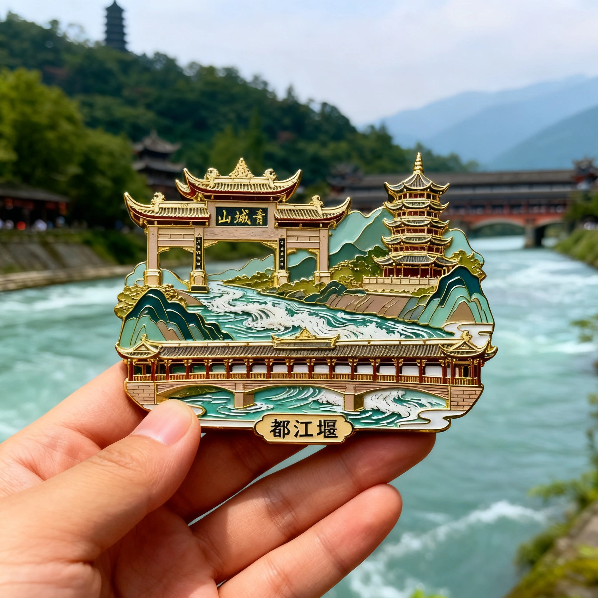 2025新款四川都江堰金属冰箱贴磁贴青城山磁吸个性创意纪念品礼物