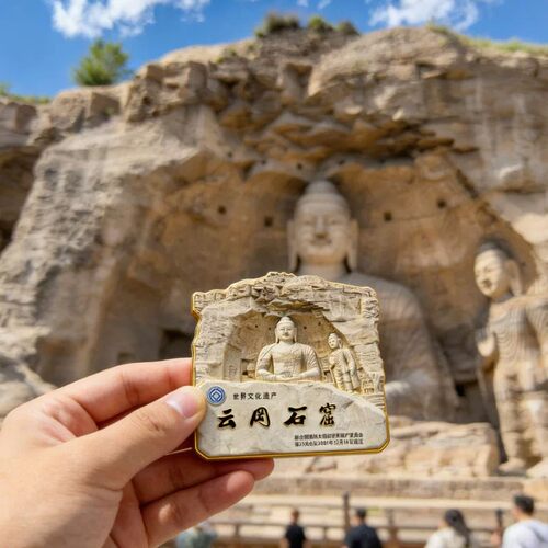 2026新款山西云冈石窟文创金属冰箱贴磁贴磁吸旅游景点纪念品礼物