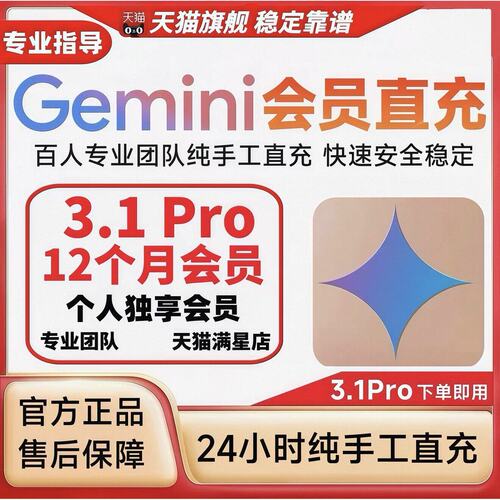 【Gemini3pro！稳定不降智】Gemini pro 3.1 nano会员代充