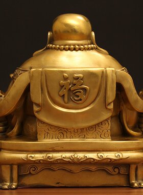 工厂直发全铜坐龙椅弥勒佛笑佛摆件工艺品开业店铺送礼办公室装饰