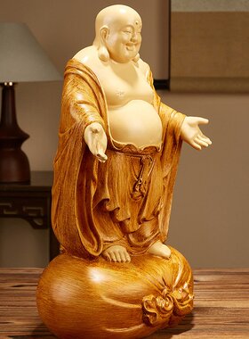 厂家直销新中式皆大欢喜弥勒佛工艺品摆件客厅玄关书房装饰品