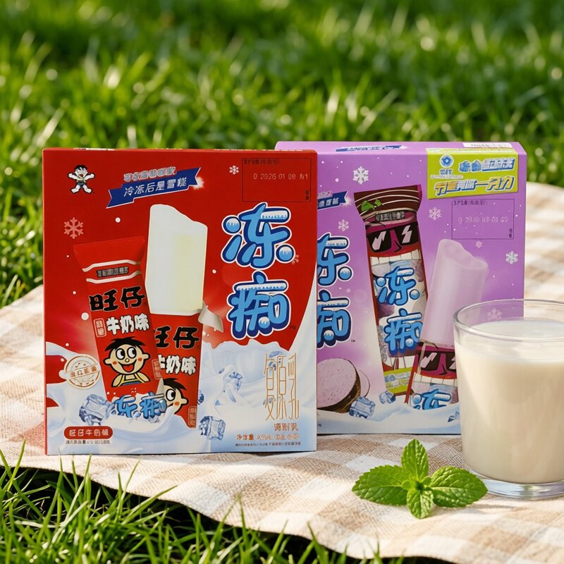 旺旺冻痴425ml旺仔冰淇淋雪糕含乳奶昔饮料香芋味夏季解暑饮品图片