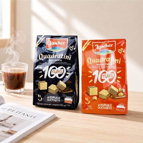 Loacker莱家粒粒装迷你威化饼干125g巧克力榛子味进口休闲零食