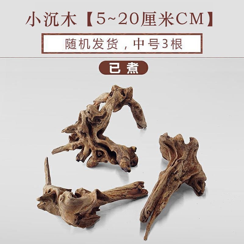树根摆件 枯木鱼缸造景紫柚木精品G小号沉木迷你水族装饰树桩晒