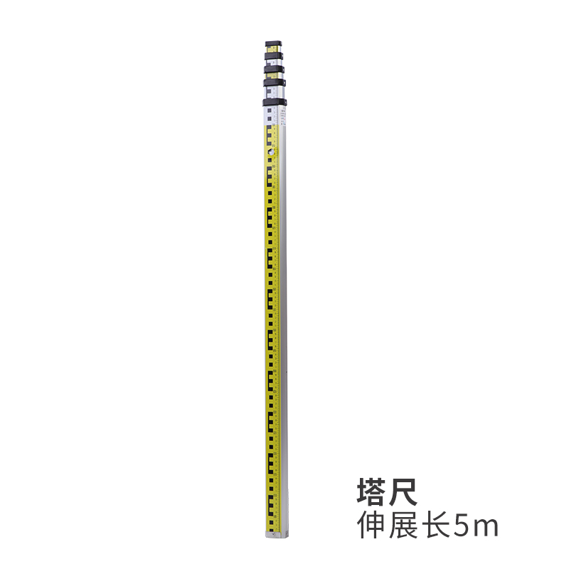 厂家加厚水准经纬全站垂准扫平水平仪器三脚架铝合金5米塔尺测绘
