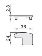 替拉手型材端盖 ARC51-2436-R/L ARC52浅灰色黑色HFC5-35L/R-B/-S
