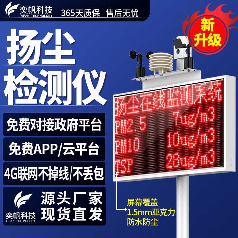 奕帆科技扬尘监测系统工地噪声噪音在线监控设备pm10pm2.5粉尘在