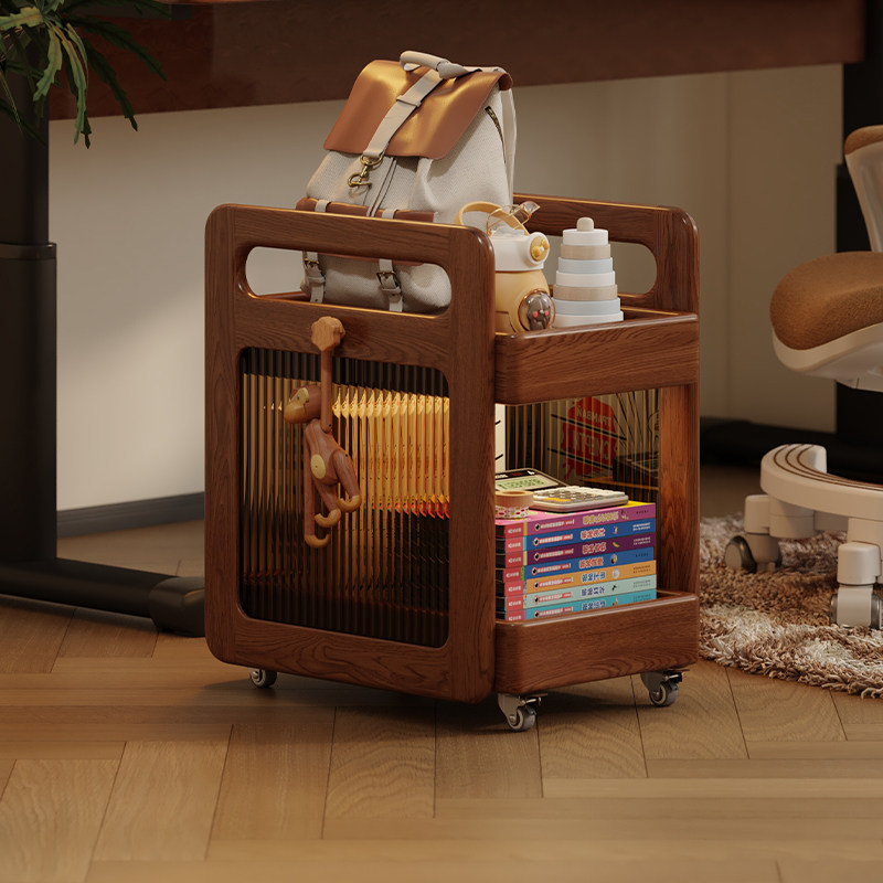 全实木儿童书包架书架落地家用桌旁置物架客厅简约卧室移动小书柜,住宅家具,儿童书架,淘宝优惠券,粉丝福利购,淘宝优惠卷