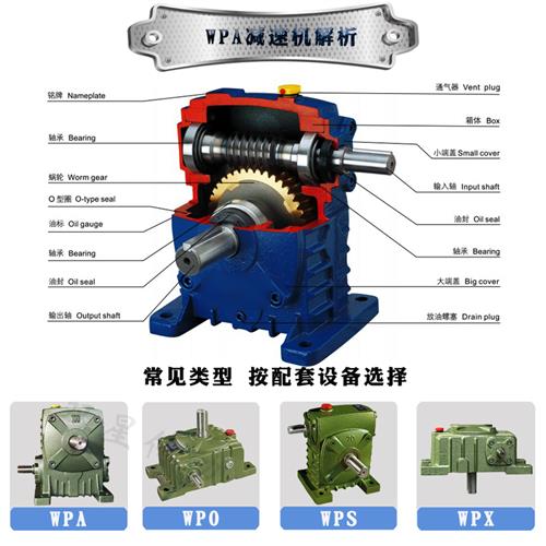 WPA减速机蜗轮蜗杆减速器607080100齿轮箱小型涡轮波箱变速箱