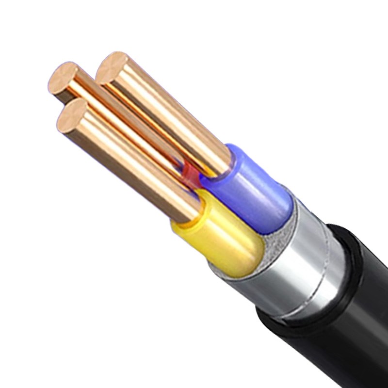 YJV22/VV铜h芯国标小线2/3+1/4+1/5芯1.5/2.5/4/6平方地埋铠装电