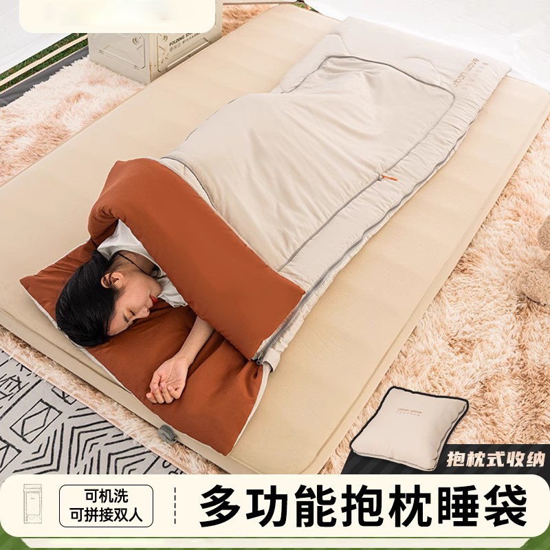 德国工艺抱枕睡袋成人户外露营夏季车用旅行便携双人睡袋被子两用