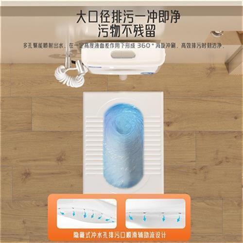 家用陶瓷蹲便器冲水箱整套大便器卫生间马桶超薄便盆蹲坑蹲厕便池