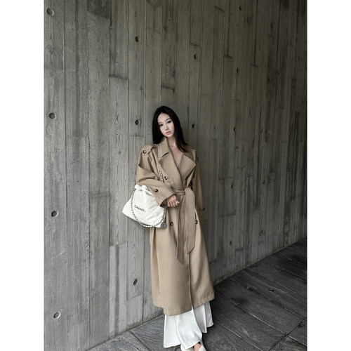 5werkwen智贤风衣双排扣大衣