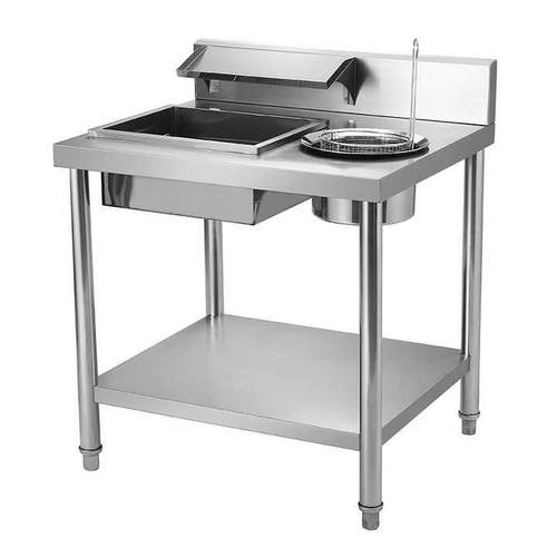 厨房设备商用裹粉台可拆装加厚不锈钢厨房裹粉工作台炸鸡汉堡设备