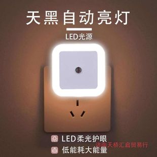 小夜灯插电光控灯夜光灯卧室led灯具床头婴儿儿童睡觉壁灯 节能灯
