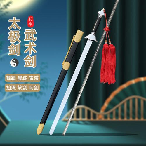 太极剑武术表演剑晨练成人儿童软响剑舞蹈软剑古装道具宝剑未开刃