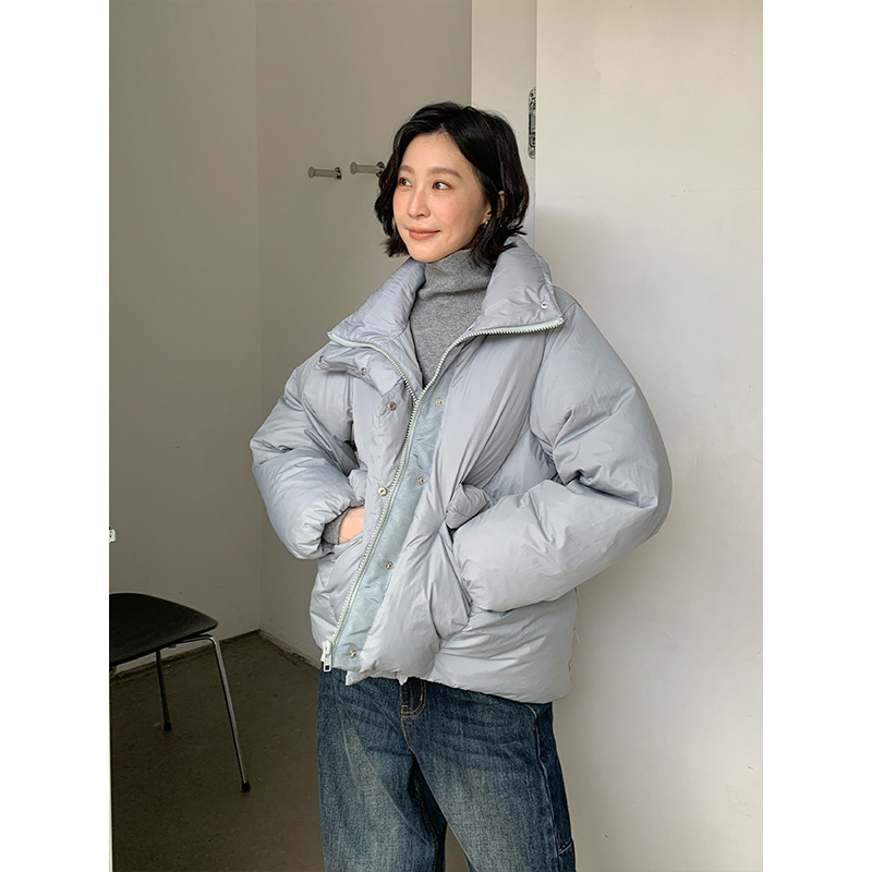 THE MIND90白鸭绒立领羽绒服2025冬季新款保暖面包服外套女T5817