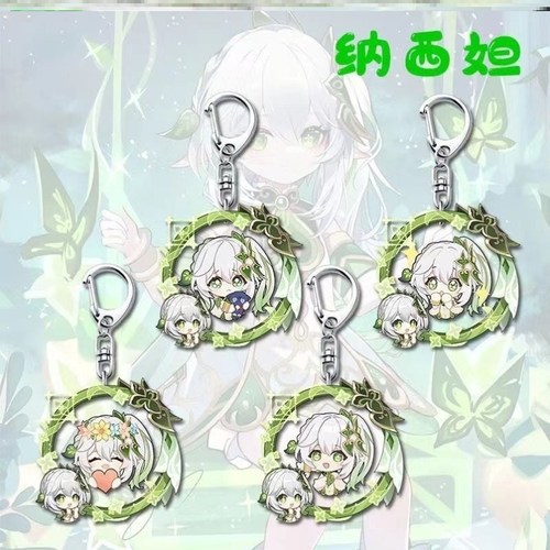 原神周边钥匙扣芙宁娜纳西妲散兵表情亚克力双面书包挂件