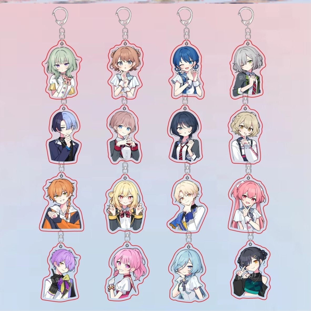 世界计画划周边双面压克力钥匙扣装饰学生书包挂件可爱卡通生日礼