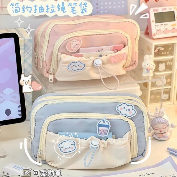 颜值文具袋女生铅笔盒可爱文具盒高女孩简约小学生笔袋初中大容量