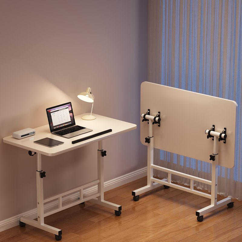 床边桌可移动书桌可升降学习桌可调180度折叠桌简易W电脑桌写字桌