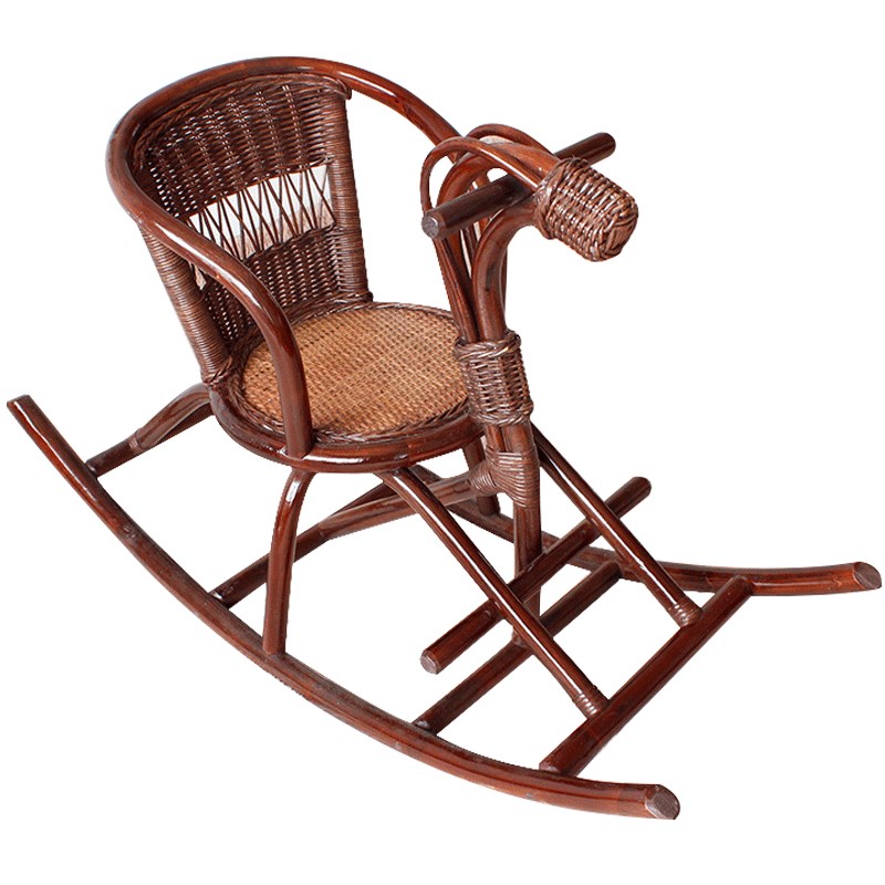 休闲益智座椅凳子l真藤编小孩遥马手工儿童木马椅摇摇椅宝宝椅童