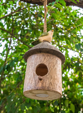 花园庭院子装饰园艺户外别墅树脂创意鸟窝鸟屋园林景观树上挂件